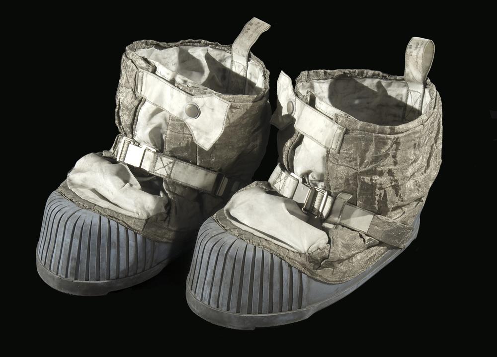 Astronaut Eugene Cernan wore these overshoes during the final moonwalk ever, in December of 1972. They're now on display at the Smithsonian's National Air and Space Museum in Washington, DC.