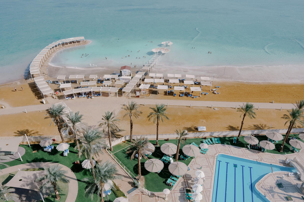 An aerial view of the Vert Hotel along the Dead Sea in Israel on Nov. 10.
