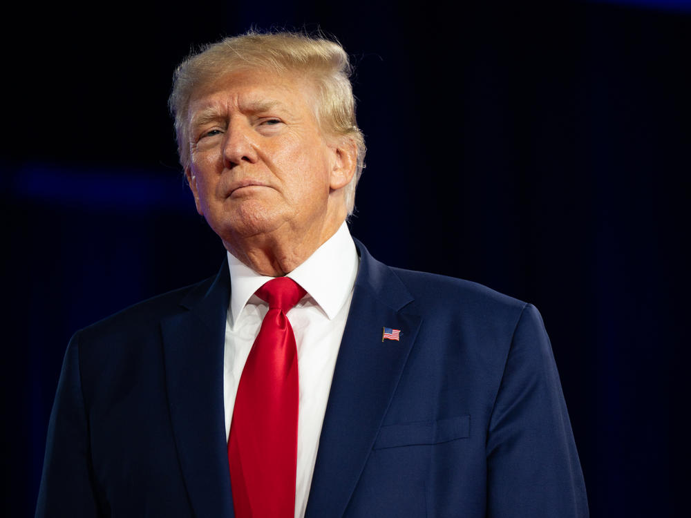 Former U.S. President Donald Trump speaks at the Conservative Political Action Conference (CPAC) at the Hilton Anatole on Aug. 06 in Dallas, Texas.