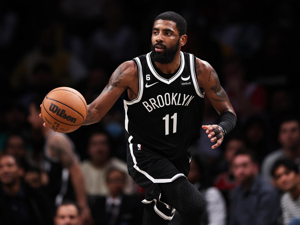 Kyrie Irving is pictured during a game against the Chicago Bulls on Nov. 1 in New York City. Nike has terminated its contract with Irving.
