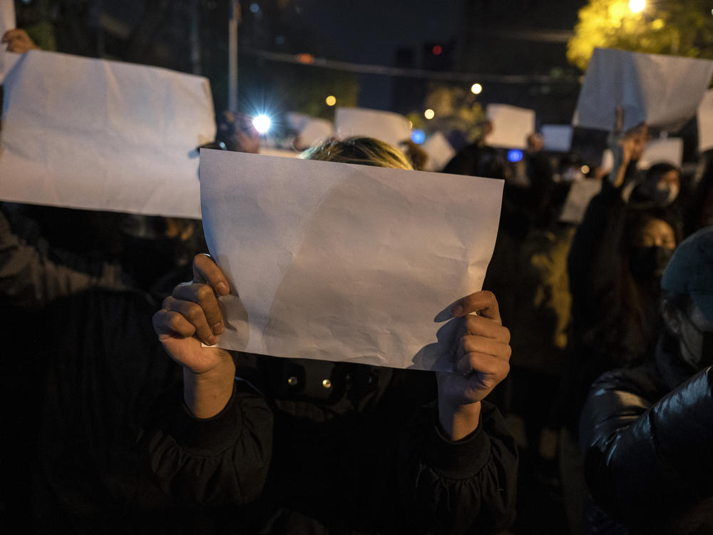 Sheets of blank white paper have become a symbol for social media censorship in China.