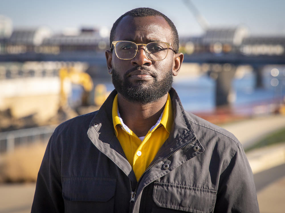 Former Iowa lawmaker Ras Smith poses for a portrait in downtown Waterloo on November 21, 2022.