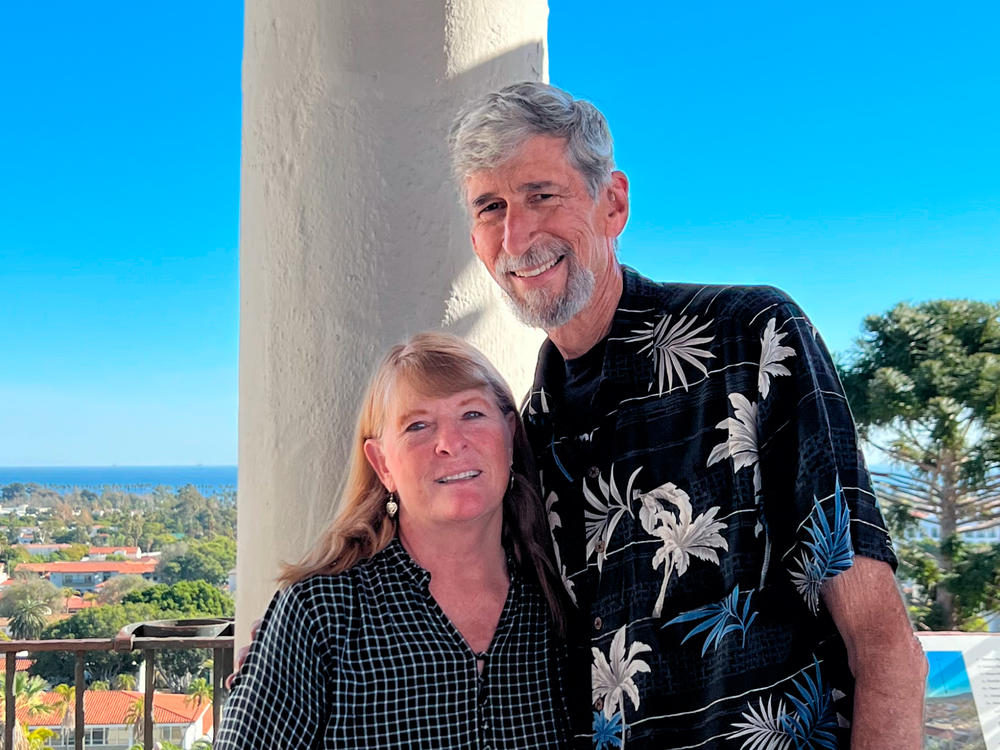 Victor and Barbara Bartolome in Santa Barbara on Thanksgiving Day. A former pro basketball player for the Golden State Warriors, Victor volunteered for a study testing CRISPR's capacity to help fight cancer. He says he'll never forget the day, more than a year ago, when doctors told him they could no longer find any trace of the malignancy in his body.