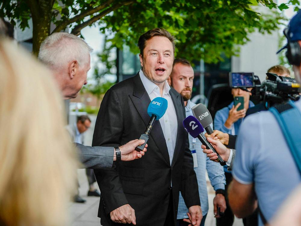 Elon Musk while attending a conference in Norway earlier this year. The billionaire new owner of Twitter is releasing information about the company's high-profile moderation decisions.