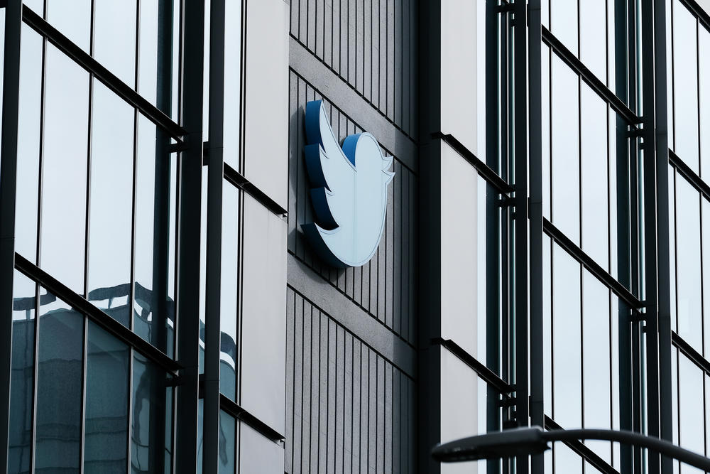 Twitter's headquarters in San Francisco, Calif. The company's biggest moderation decisions in 2020 and 2021 are under renewed scrutiny as Musk reveals internal company discussions.