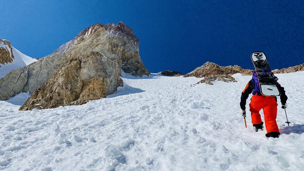 One of Greg's friends climbing Mt. Lassen in California.