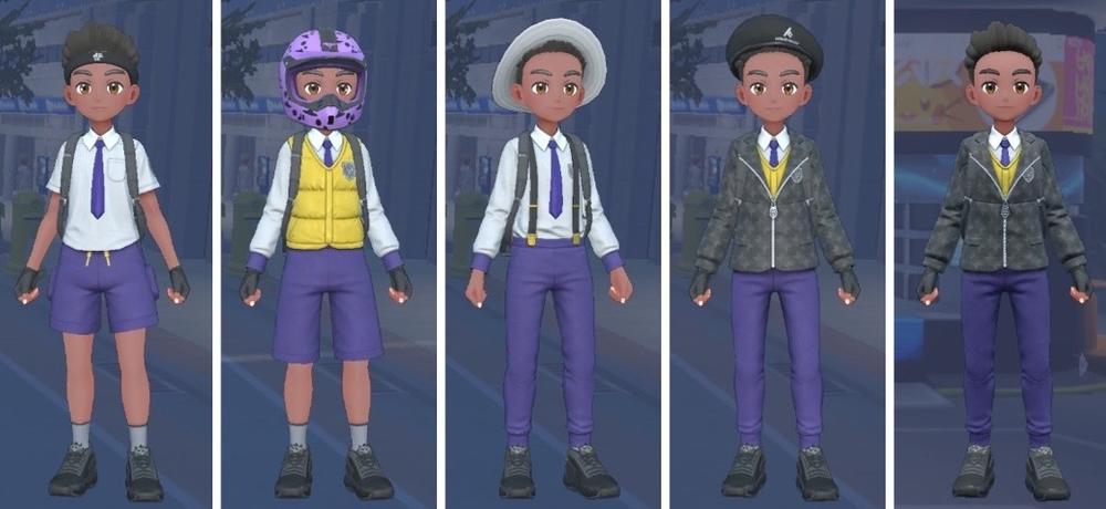 The new <em>Pokémon Scarlet</em> and <em>Violet</em> offer fewer clothing options than past games — limiting you to one of four school uniforms, plus accessories.
