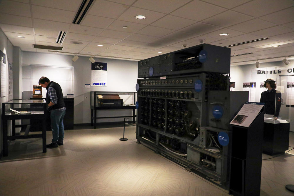 The National Cryptologic Museum features many wartime cipher machines.
