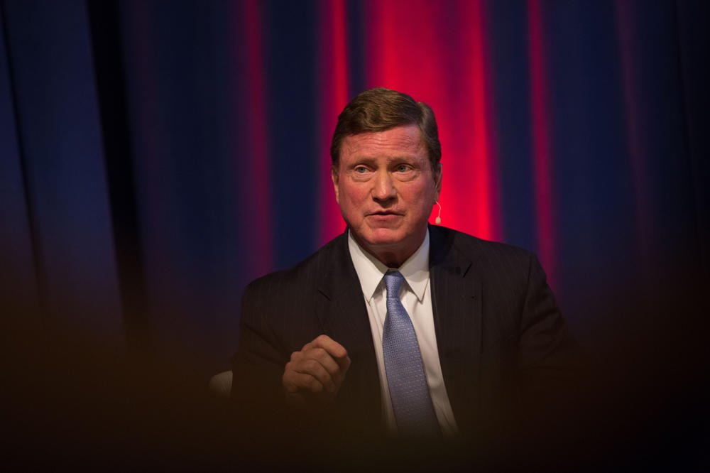 Southern Company CEO Tom Fanning speaks during an event in 2018.
