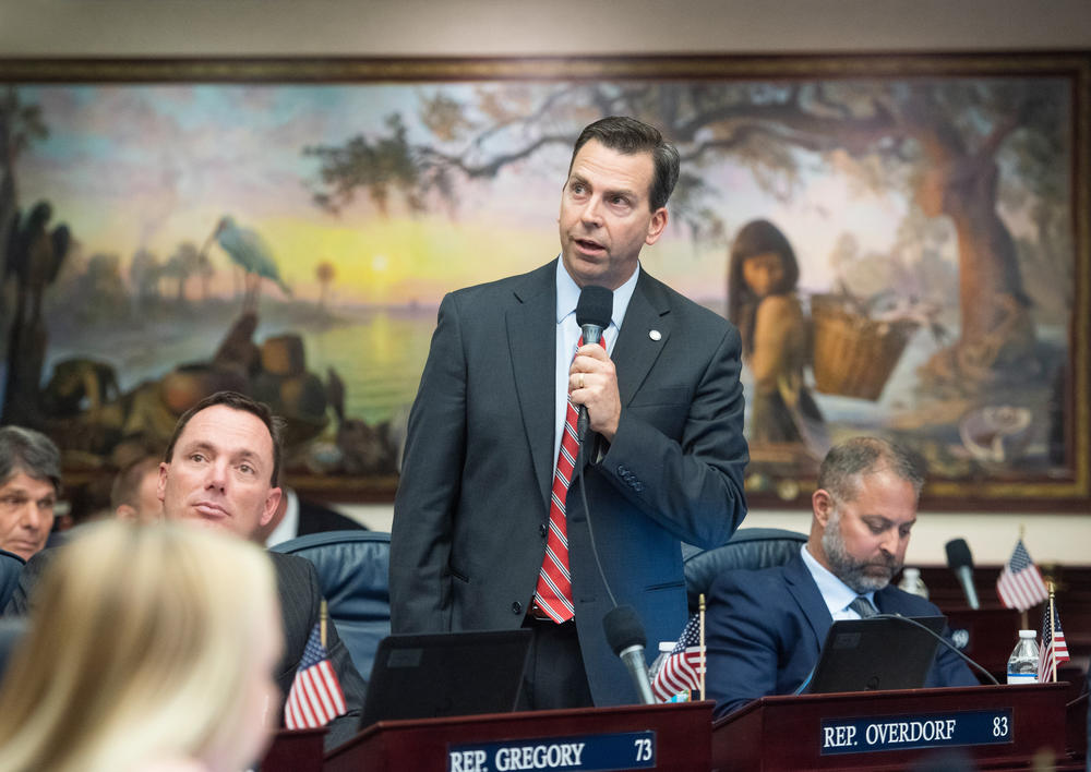 Florida state Rep. Toby Overdorf says Kristen Hentschel flashed an ABC News business card before confronting him on camera about dead gopher tortoises. A city review found no trace of tortoises.