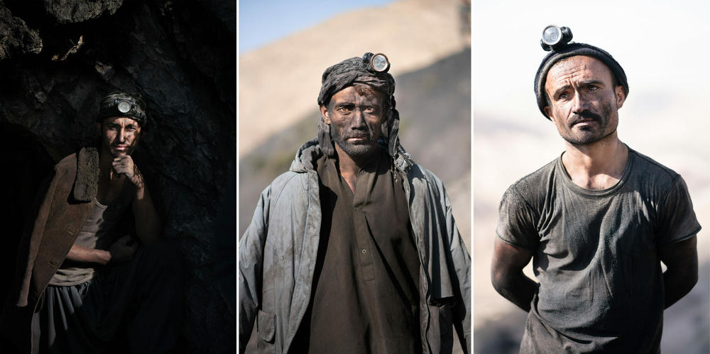 Left to right: Mohammed Asif Faisel, 22, Amir Mohammad Sharin, 33, and Shamsurrahman Mirzada, 32, have all worked in the mines since they were underage.
