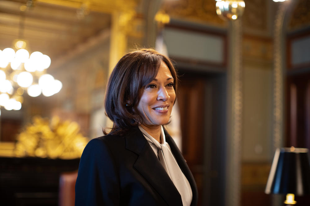 Vice President Harris after speaking with NPR on Dec. 19 in Washington, D.C.