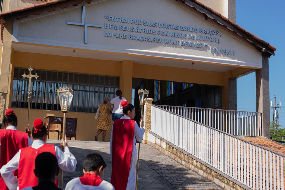 The start of Mass at Santa Luzia Church in the Honório Gurgel neighborhood of Rio de Janeiro on Dec. 9. Anitta started singing in the church's choir when she was 8 years old.