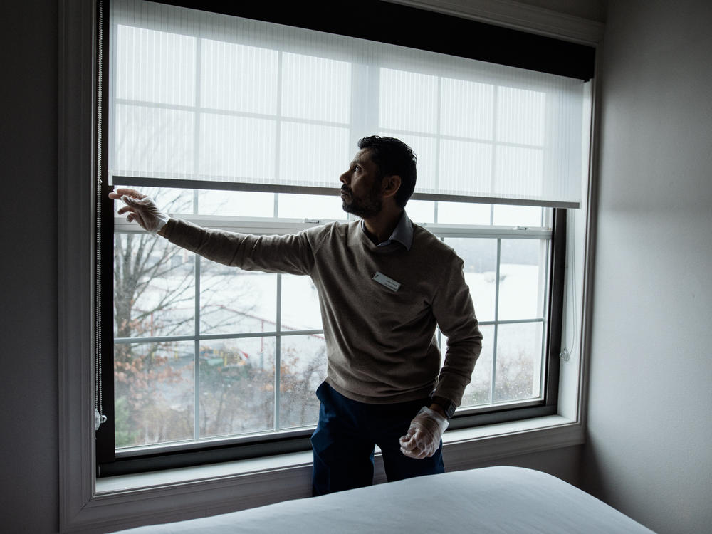 Deepak Patel, 43, conducts a room inspection at the Country Inn and Suites, Baltimore North, a hotel he owns and manages with his family in Rosedale, Maryland.