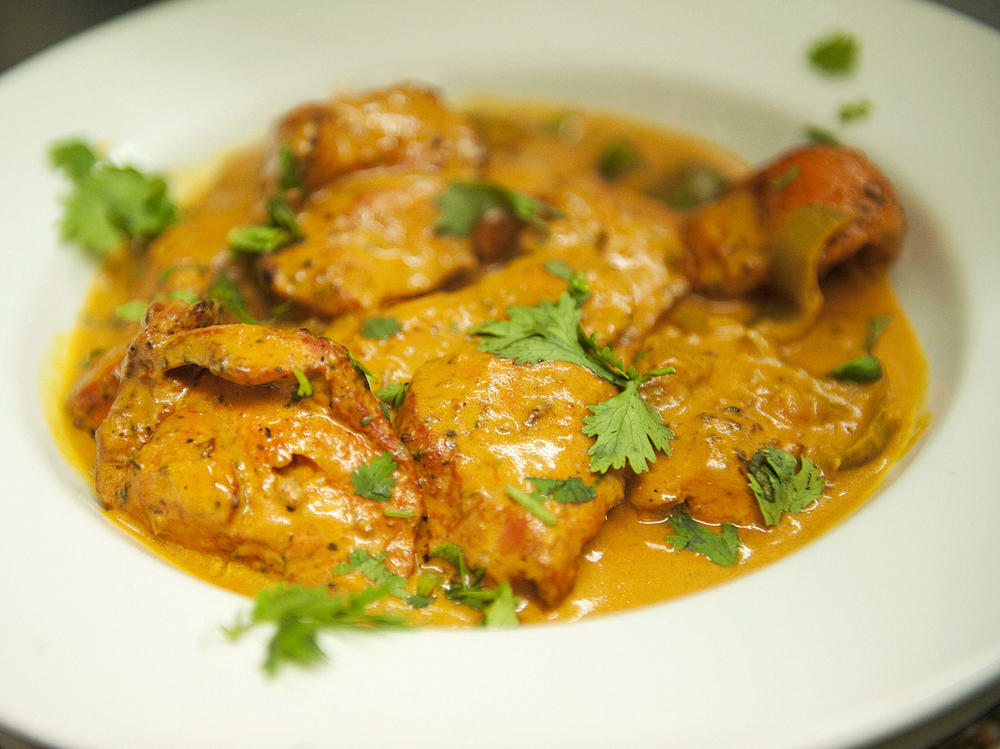 A plate of chicken tikka masala is pictured in the Shish Mahal restaurant on July 29, 2009.