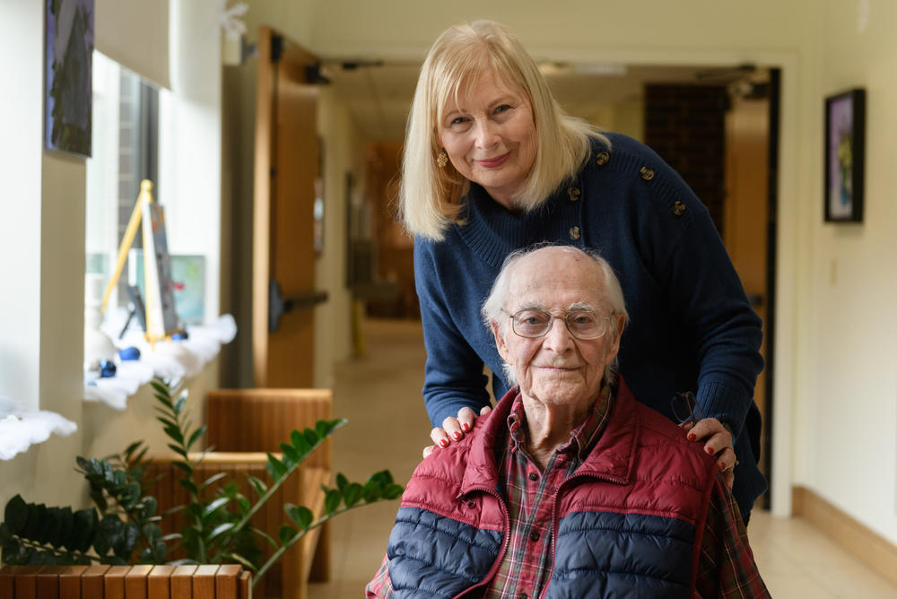 Paula Naylor poses with her father, Paul Romanello. 