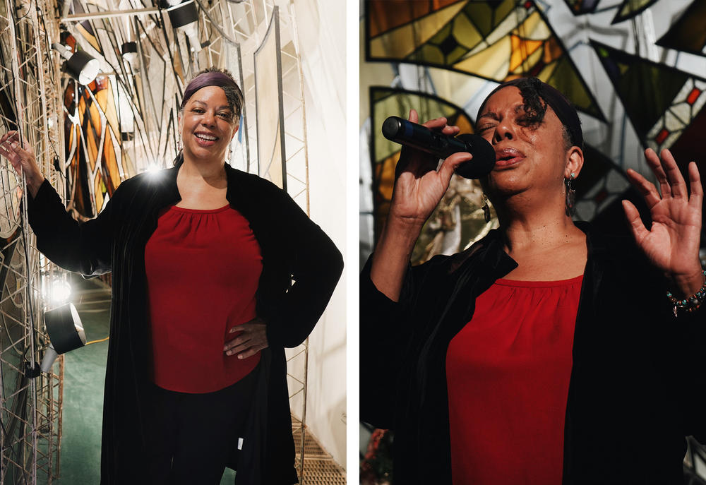 Donna Elaine Miller sings during a rehearsal at Redondo Beach Center for Spiritual Living in Redondo Beach, Calif., on Dec. 18, 2022.