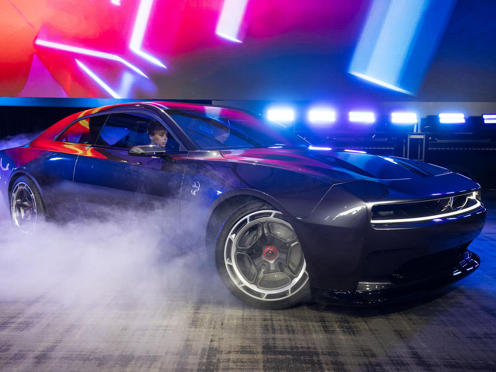 The Dodge Charger Daytona SRT Concept all-electric muscle car is shown at its world reveal during Dodge's Speed Week at M1 Concourse on Aug. 17 in Michigan. As the popularity of EVs explodes, U.S. battery production is rapidly growing.