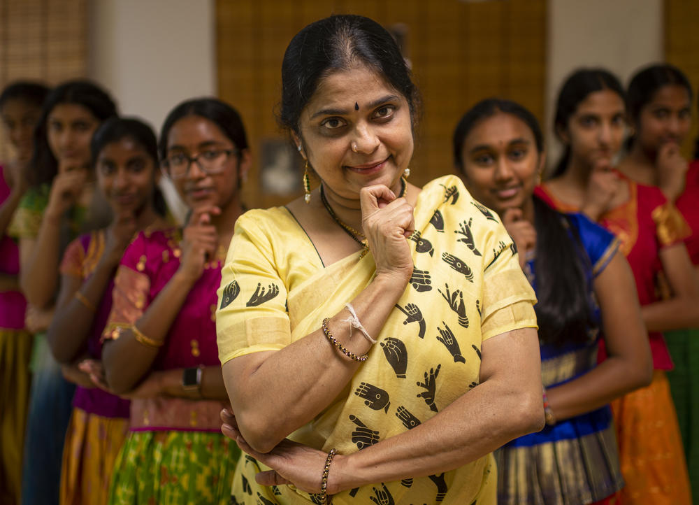 Sandhya Atmakuri, center, a Kuchipudi dance teacher from Rochester Hills, Mich., has been teaching classical dance art forms, such as Kuchipudi and Bharatanatyam, to children of Indian immigrants in the community.