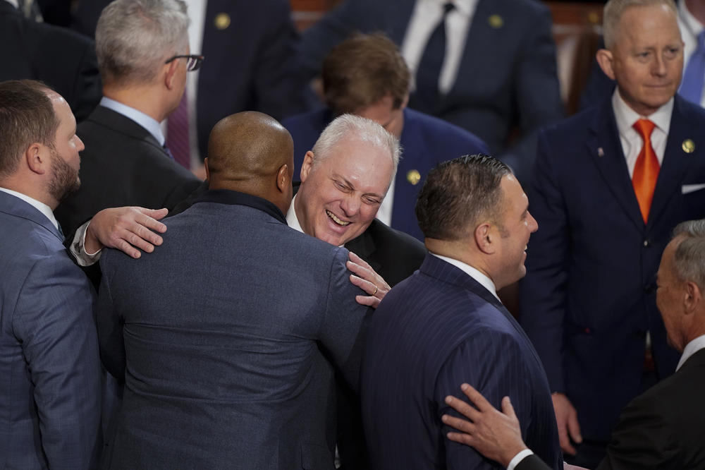 Rep. Steve Scalise, R-La., arrives to the House chamber before the vote for speaker of the House on the opening day of the 118th Congress at the U.S. Capitol, on Jan. 3 in Washington.