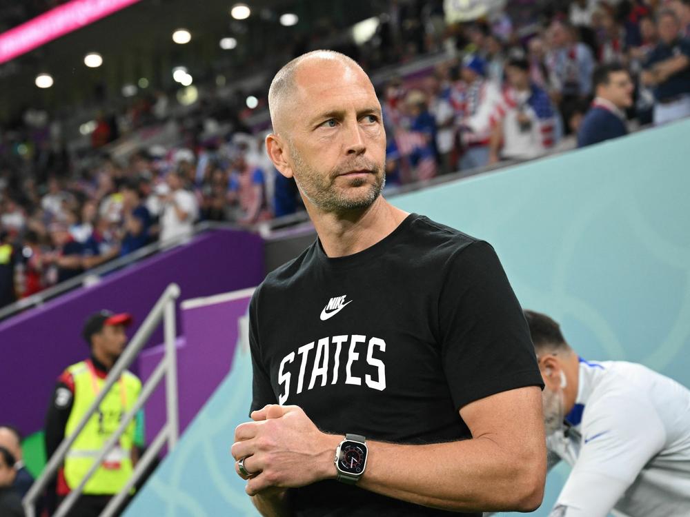 USA coach Gregg Berhalter looks on before the start of the Qatar 2022 World Cup match between USA and Wales on November 21, 2022.