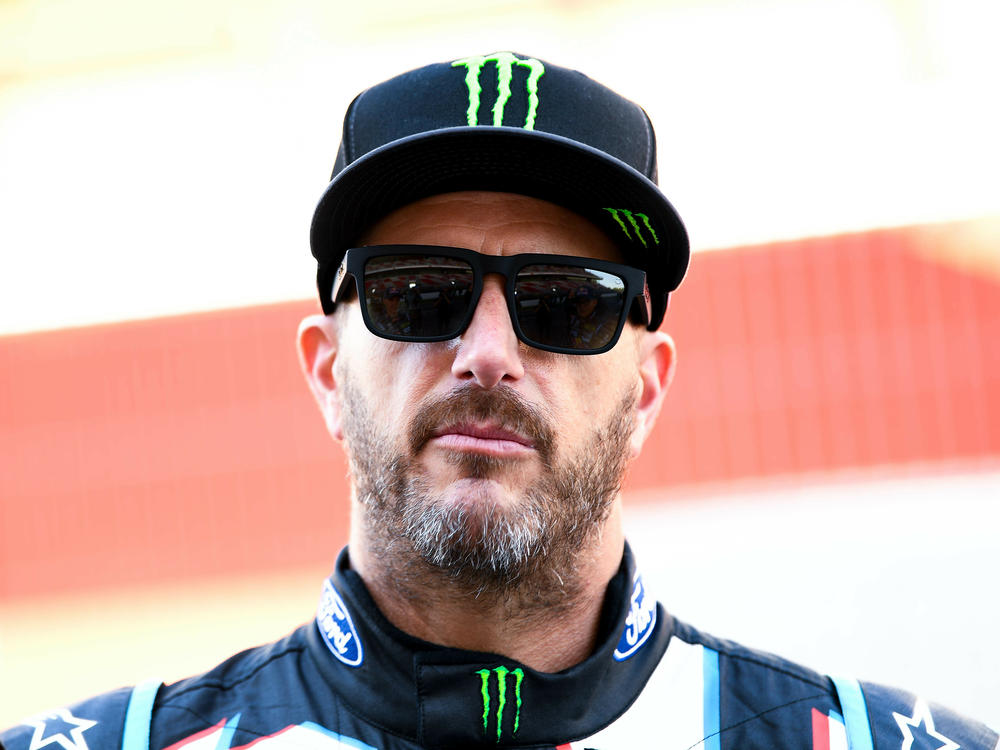 Ken Block, pictured here at the 2017 World Rallycross Championship in Barcelona, Spain, died yesterday in a snowmobile accident, his company said.