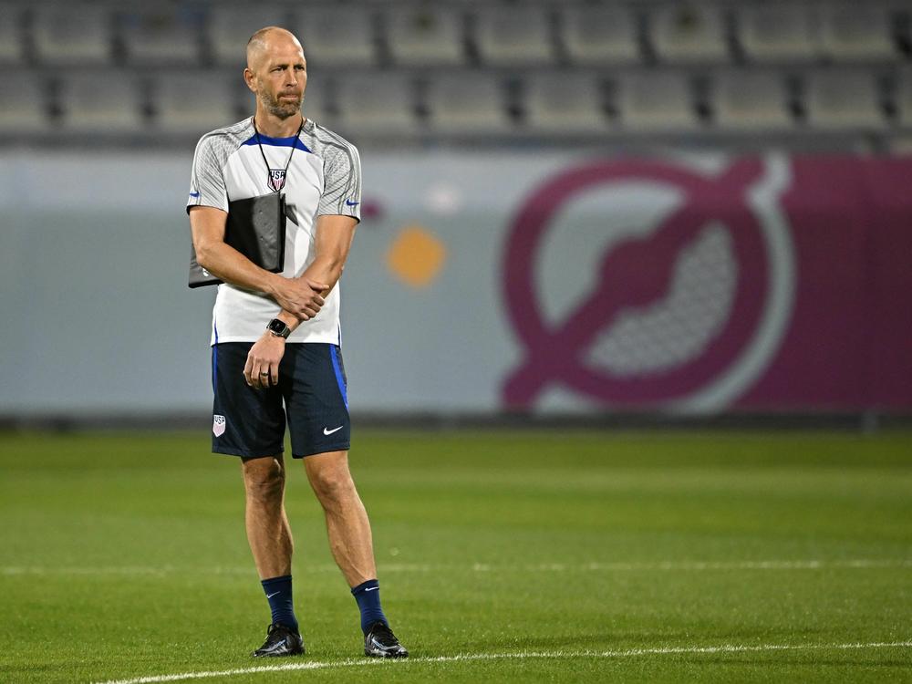 U.S. men's national team coach Gregg Berhalter during a training session at the FIFA World Cup in Qatar.