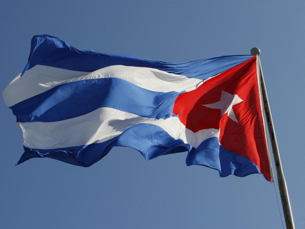 A Cuban flag flutters above Revolution Square in Havana, on February 8, 2008.
