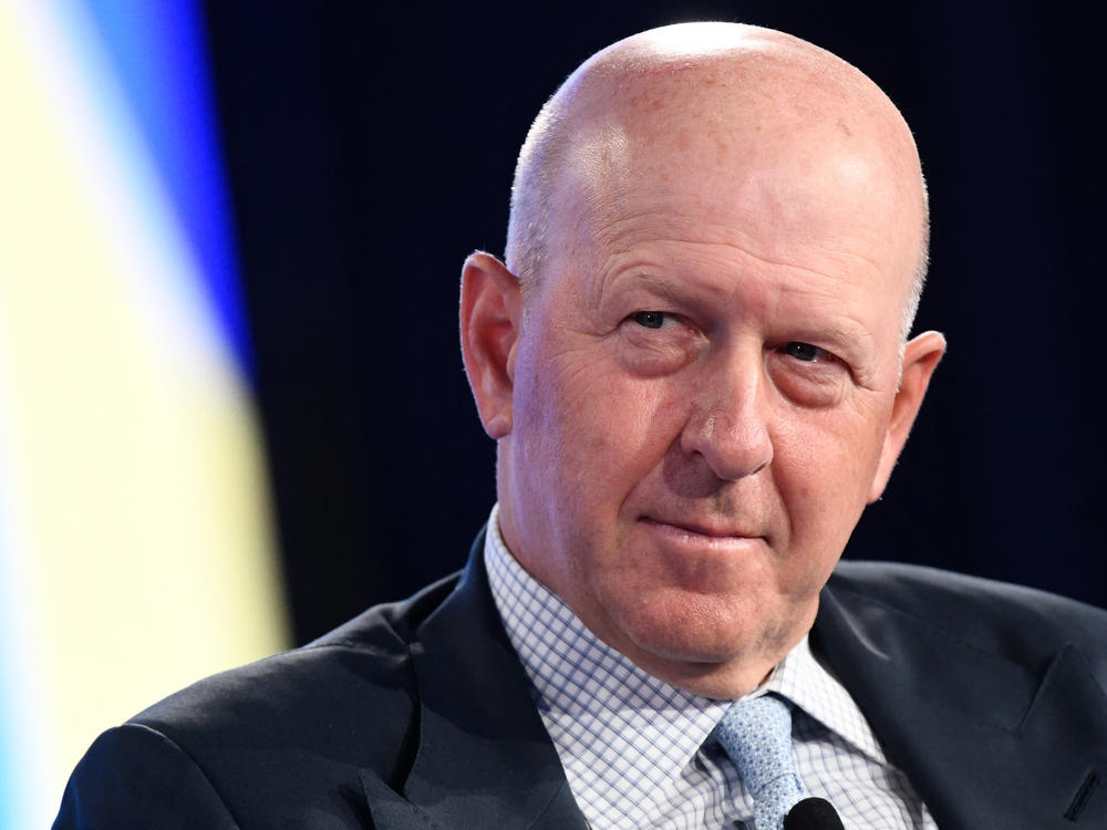 Goldman CEO David Solomon listens during the Milken Institute Global Conference in Beverly Hills, Calif., on May 2, 2022.