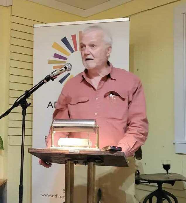 Russell Banks at a reading at the Adirondack Center for Writing in Saranac Lake, NY in 2021.