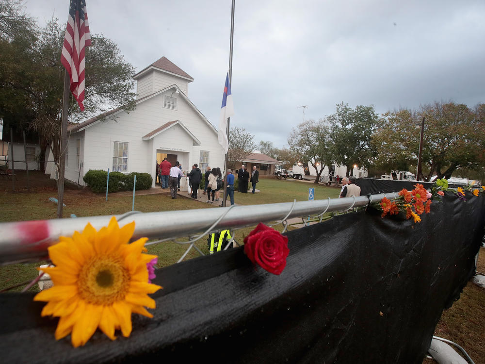 Visitors tour the First Baptist Church of Sutherland Springs in Texas after it was turned into a memorial to honor those who died during the November 2017 shooting. The Department of Justice is appealing the decision from a district court that found the government 60% responsible for the massacre.