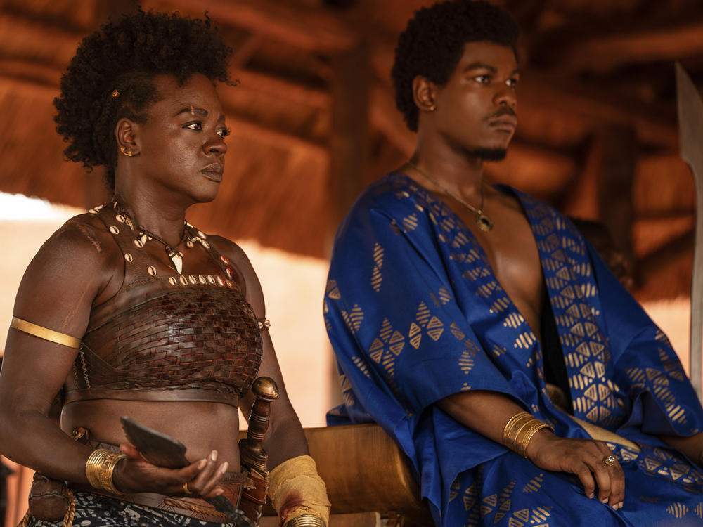 This image released by Sony Pictures shows Viola Davis, left, and John Boyega in 