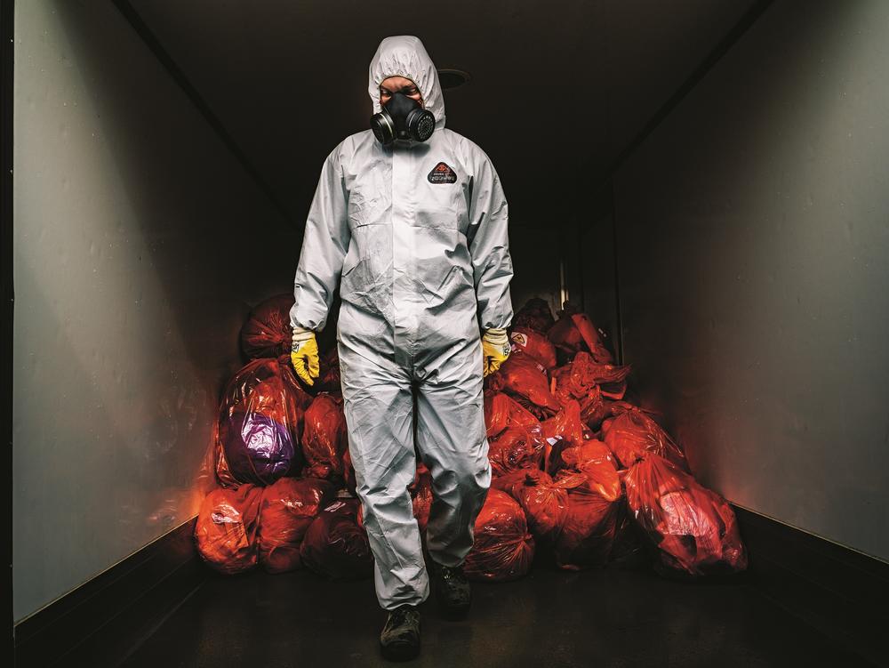 Contaminated COVID-19 waste is transported to an incineration plant in Gdańsk, Poland.
