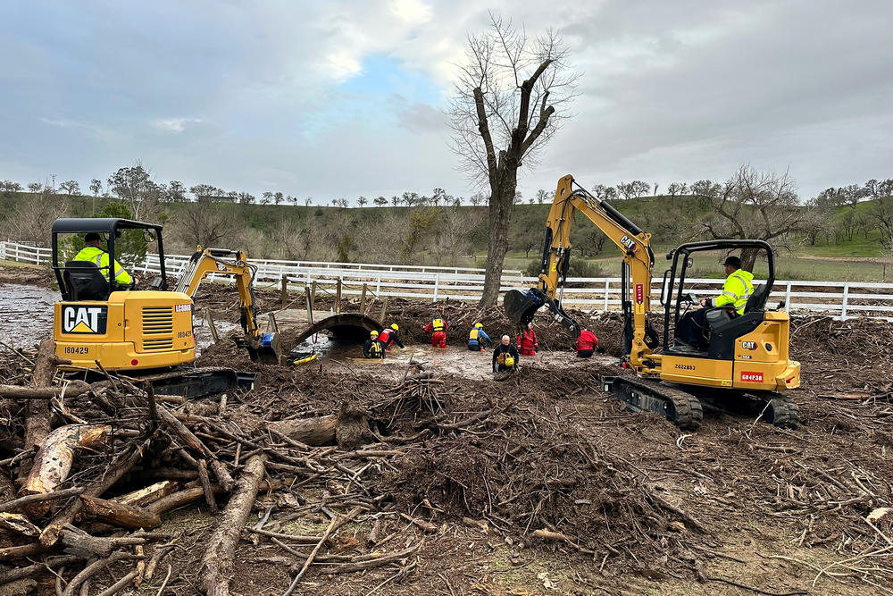 Floodwaters receded enough on Thursday for a rescue crew to continue the search for a missing 5-year-old boy who was swept away last week near San Miguel, Calif.