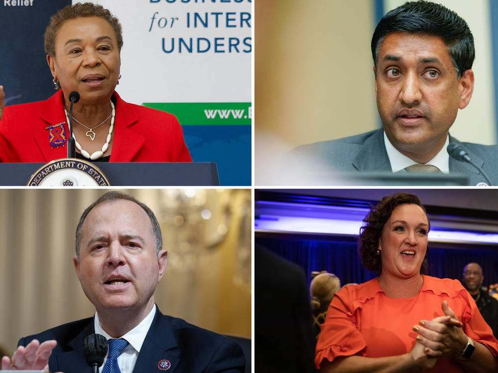 Clockwise: California Democratic Reps. Barbara Lee, Ro Khanna, Katie Porter and Adam Schiff are expected to battle it out for Sen. Dianne Feinstein's seat in 2024 if she retires. Porter is the only one who has formally announced a run, but Lee is expected to make an announcement soon, while Schiff and Khanna are still contemplating the 2024 race.