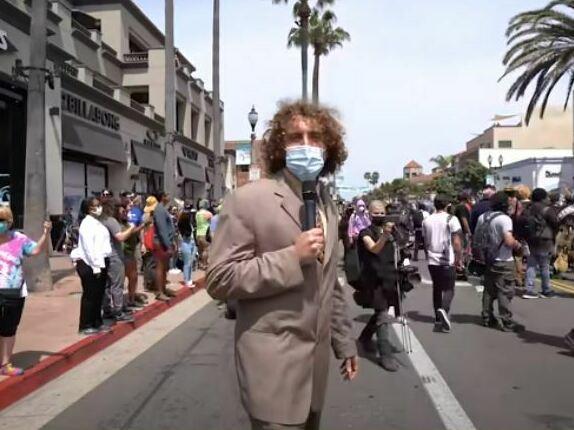 Andrew Callaghan captures man-on-the-street interviews across America as part of Channel 5 news.
