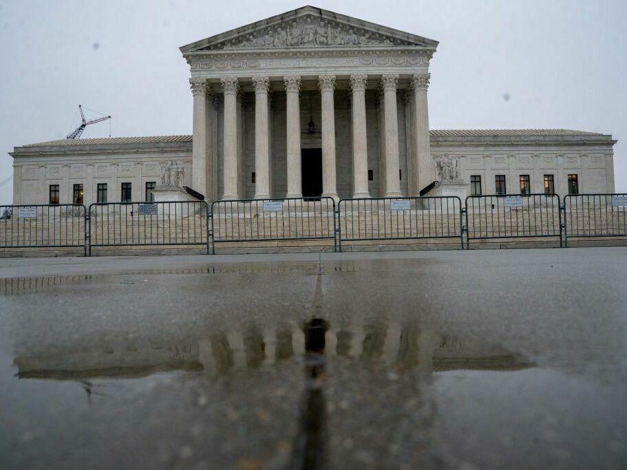 The U.S. Supreme Court is seen in Washington, D.C., on Thursday, the day the court released a report on its investigation into a leaked draft opinion in May 2022.