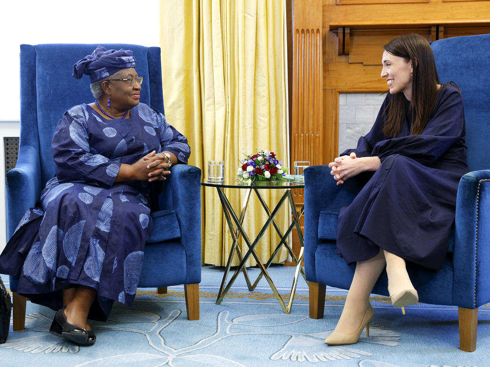 New Zealand Prime Minister Jacinda Ardern with World Trade Organisation Director General Ngozi Okonjo-Iweala, who at Ardern's resignation, said the prime minister left a 