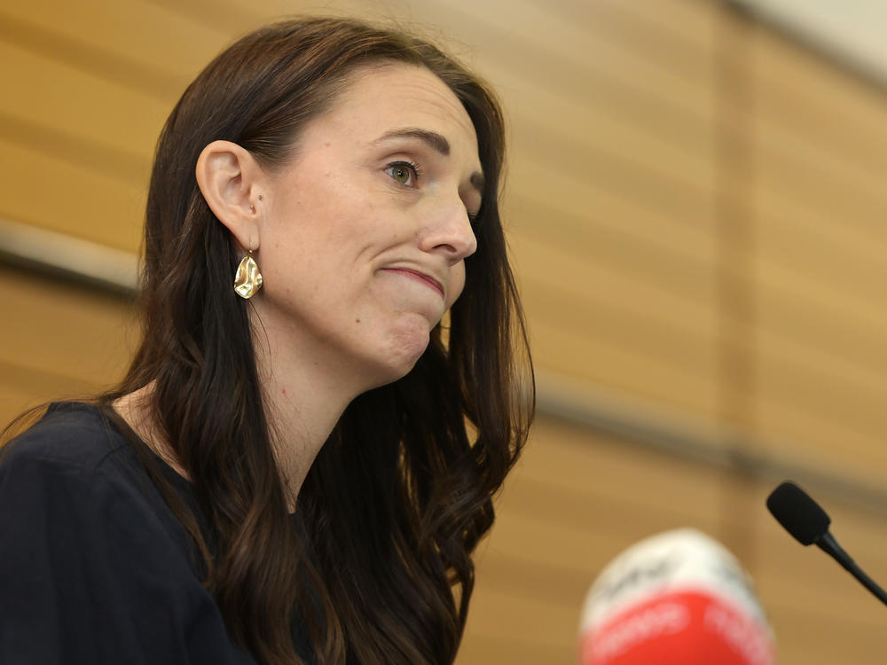 New Zealand Prime Minister Jacinda Ardern announces her resignation on Jan. 19, 2023 in Napier, New Zealand.