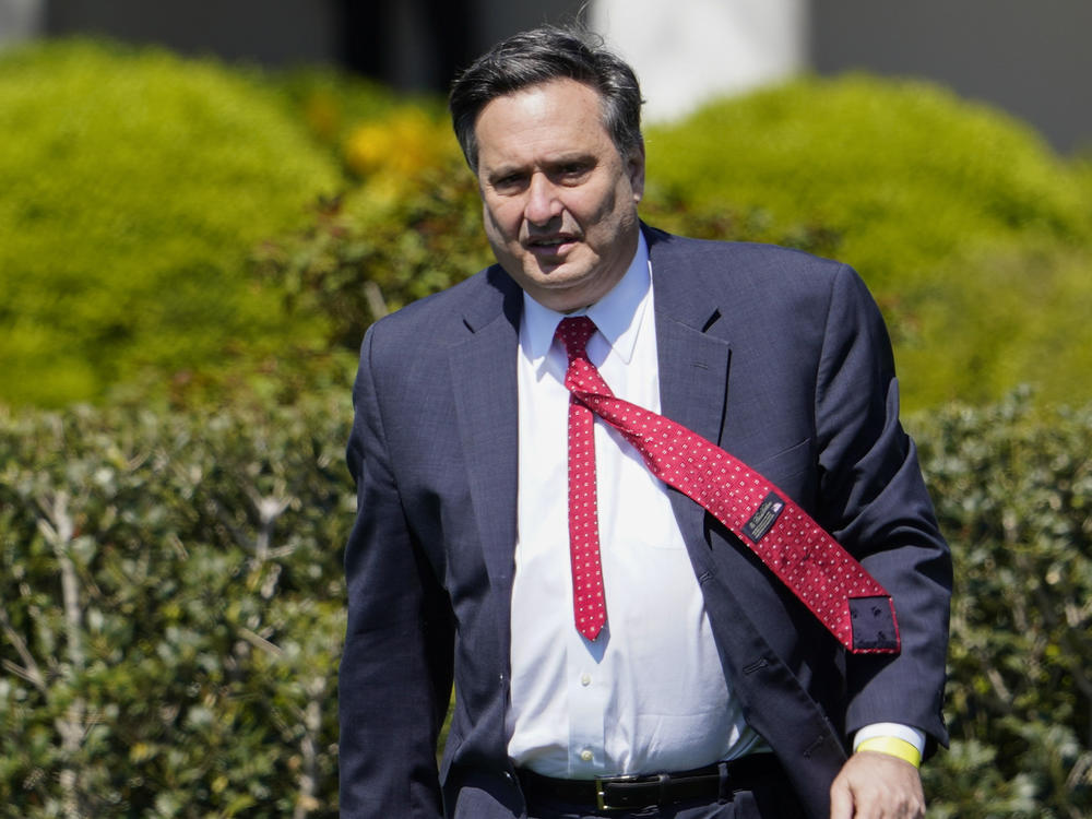 Klain walks to the South Lawn of the White House to attend an event celebrating the confirmation of Judge Ketanji Brown Jackson to the Supreme Court in Washington on Apr. 8, 2022.
