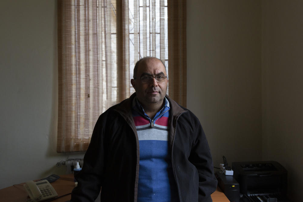 Legume breeder Fouad Maalouf stands in his office at the ICARDA research station, Dec. 21, 2022. He works with scientists in more than 30 European countries including France, the U.K. and Italy
