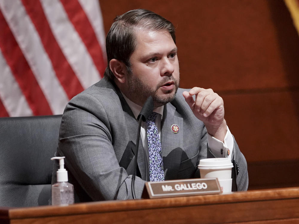 In this file photo, Rep. Ruben Gallego, D-Ariz., speaks during a hearing on July 9, 2020, on Capitol Hill in Washington.
