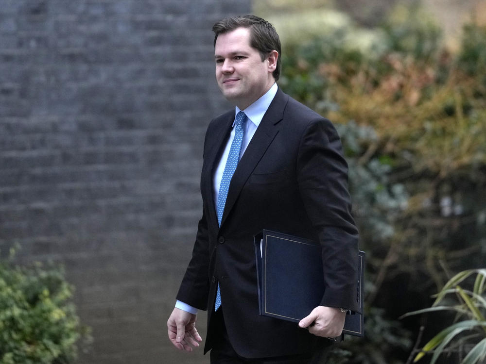 Robert Jenrick, Britain's minister of state for immigration, arrives for a Cabinet meeting in Downing street in London on Tuesday.