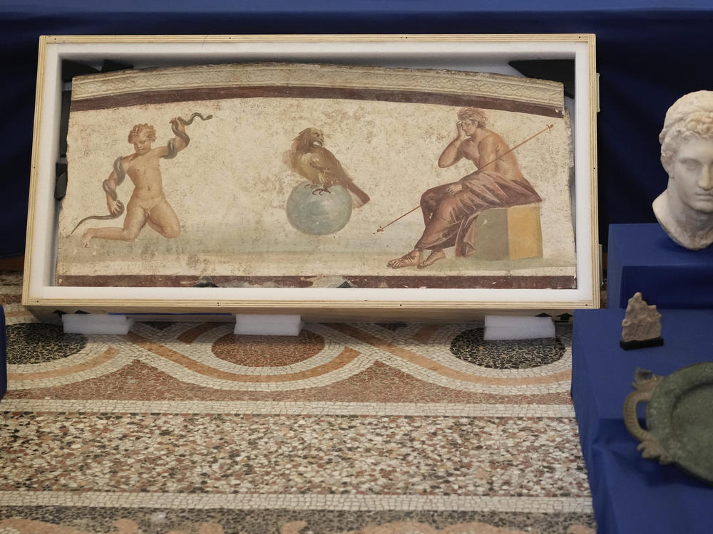 A Pompeiian style fresco from Herculaneum titled 