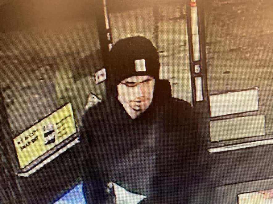 This surveillance video image released by the Yakima Police Department shows a suspect sought in a shooting at a convenience store in Yakima, Wash., early on Tuesday.