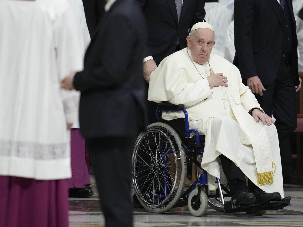 Pope Francis attends a Mass for the feast of the Epiphany earlier this month in Vatican City.