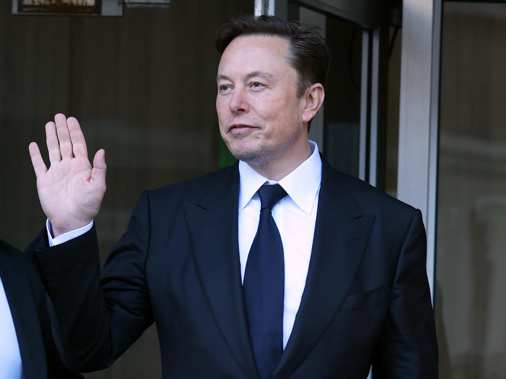 Tesla CEO Elon Musk leaves the Phillip Burton Federal Building in San Francisco on Jan. 24, 2023. Musk testified at a securities fraud trial involving his false tweet in 2018 that he was taking Tesla private.