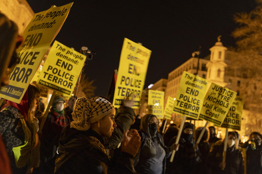 Protests at Lafayette Square in front of the White House after the video of Tyre Nichols being beaten by police in Memphis went public.