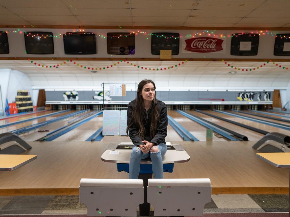 Autumn Mowery, 20, operates the candlepin bowling alley in Ellsworth, Maine.  She has been running the place by herself and needs to update the bowling alley's machinery in order to be able to hire any employees.