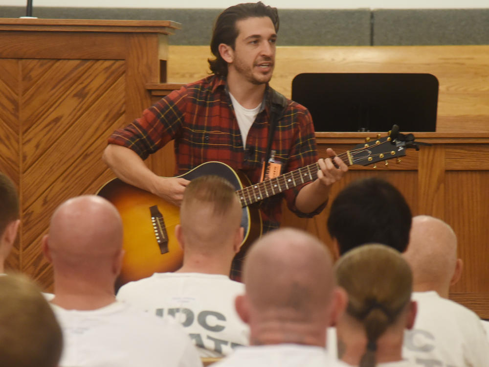 Matt Butler performing at the Central Utah Correctional Facility.